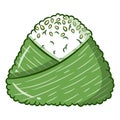 Japanese Onigiri rice with green paper cute drawing