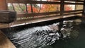 Japanese onsen hot spring bath in Kaga city, Japan.
