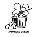 Japanese onsen icon. Hot spring icon isolated on background Royalty Free Stock Photo