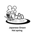 Japanese onsen icon. Hot spring icon isolated on background