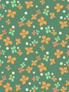 Japanese Orange Flower Vector Seamless Pattern Royalty Free Stock Photo