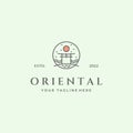 japanese oriental torii gate line art icon minimalist logo design vector Royalty Free Stock Photo