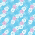 Japanese Overlap Chrysanthemum Flower Vector Seamless Pattern Royalty Free Stock Photo