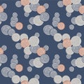 Japanese Overlap Swirl Circle Vector Seamless Pattern