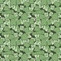 Japanese Overlap Wild Leaf Vector Seamless Pattern