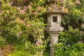 Japanese Pagoda Lantern Within Green Garden Setting Royalty Free Stock Photo