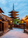 Japanese pagoda and old house in Kyoto Royalty Free Stock Photo