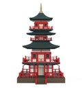 Japanese Pagoda Tower Isolated