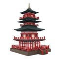 Japanese Pagoda Tower Isolated Royalty Free Stock Photo