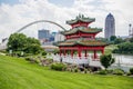 Japanese Pagoda Zen Garden Royalty Free Stock Photo