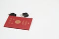 Japanese passport and conversion plug Royalty Free Stock Photo