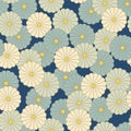 Japanese Pastel Circle Flower Vector Seamless Pattern Royalty Free Stock Photo