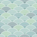 Japanese Pastel Circle Wave Vector Seamless Pattern