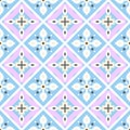 Japanese Pastel Flower Diamond Vector Seamless Pattern Royalty Free Stock Photo