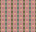 Japanese Pastel Leaf Stripe Vector Seamless Pattern