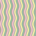 Japanese Pastel Rainbow Swirl Line Vector Seamless Pattern Royalty Free Stock Photo