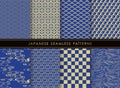 Set Of Japanese Vintage Seamless Patterns, Vector Illustration. Royalty Free Stock Photo