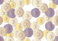 Japanese Auspicious Vintage Chrysanthemum Pattern On A White Background.