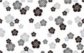 Vector Seamless Japanese Vintage Plum Flower Pattern. Horizontally And Vertically Repeatable.