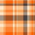 Japanese pattern background textile, craft tartan plaid fabric. Selection seamless vector check texture in orange and pastel