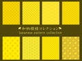 Japanese pattern set yellow Royalty Free Stock Photo