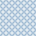 Japanese pattern. Seven treasures in blue and white. Seamless shippo overlapping circles with small dots for wallpaper, tablecloth