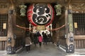 Japanese people and foreign travelers travel visit Large lantern on the niomon gate of Naritasan Shinshoji Temple at Narita Chiba