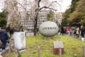 Japanese people and foreigner traveler walk relax and travel visit looking sakura flowers in Ueno public park in Tokyo, Japan Royalty Free Stock Photo