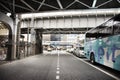 Japanese people and foreigner traveler walk visit with traffic road of chuo dori street at Ueno city in Tokyo, Japan Royalty Free Stock Photo