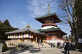 Japanese and foreigner traveler visit praying in Daitou or Great pagoda of Naritasan Shinshoji Temple at Chiba in Tokyo, Japan Royalty Free Stock Photo