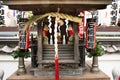 Japanese people praying buddha god and angel statue of Marishiten Tokudaiji Temple in Ameyoko Market at Ueno in Tokyo, Japan Royalty Free Stock Photo