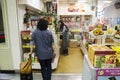 Japanese people sell snack and food to thai women in souvenirs s