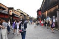 Japanese people and traveler foreigner walking in area of Gion Royalty Free Stock Photo