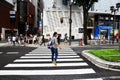 Japanese people and traveler foreigner walking cross over road a