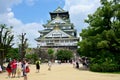 Japanese people and traveler foreigner walking to inside Osaka c