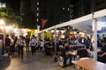 Japanese people and travelers foreigner standing queue buy ramen noodle japanese style at ramen festival at Shinjuku city