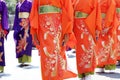 Japanese performers dancing in the famous Yosakoi Festival Royalty Free Stock Photo