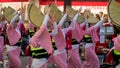 Japanese performers dancing traditional Awaodori dance in the famous Koenji Awa Odori festival, Tokyo, Japan