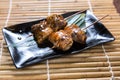 Japanese Perilla Leaf Mushroom Kushiyaki, Skewered and Grilled Meat