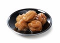Japanese pickled plums on a white background