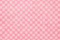 Japanese pink checkered pattern paper texture or vintage background Royalty Free Stock Photo