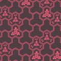 Japanese pink and gray geometric pattern