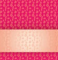 Japanese pink kimono pattern horizontal banner