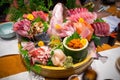 Japanese plate of sashimi