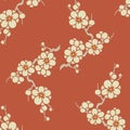 Japanese plum blossom flower pattern