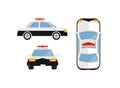 Japanese police car vector illustration set