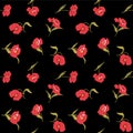 Japanese Poppy flower Leaf Vector Seamless Pattern Royalty Free Stock Photo