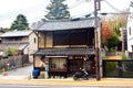 Japanese pottery house facade in Nara, Japan