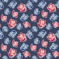 Japanese Pretty Flower Bud Vector Seamless Pattern