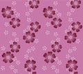 Japanese Pretty Flower Vector Seamless Pattern